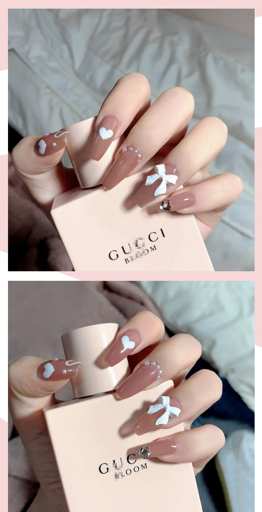 Fashion  nail Wear a Nail Stickers Nail Patch Fake Nails Detachable Bow Nail Tip Nail Sticker X15