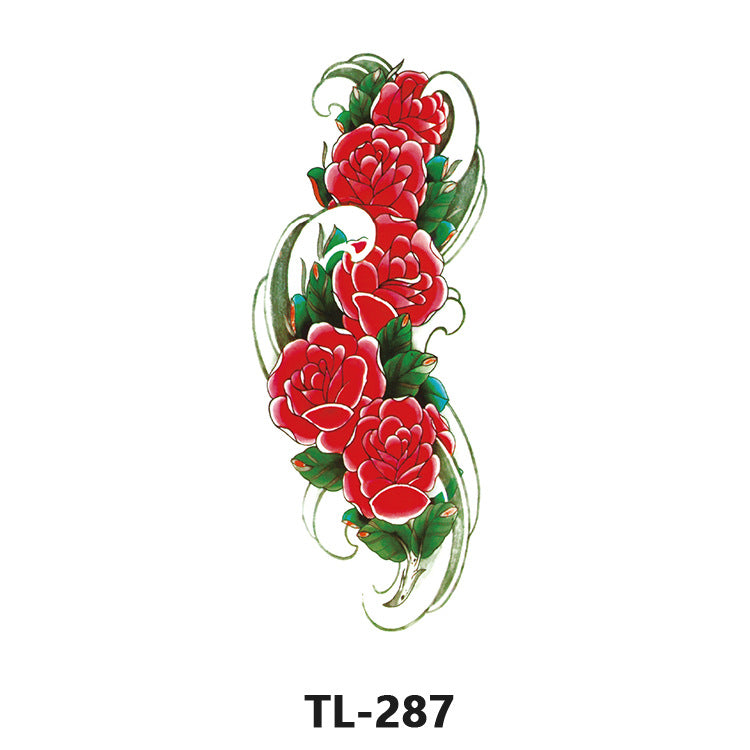 Free shipping Tattoo Factory Wholesale Tattoo Sticker Waterproof Women's Long-Lasting Rose Fresh Flowers Internet Celebrity Big Flower Colorful Plant Tattoo