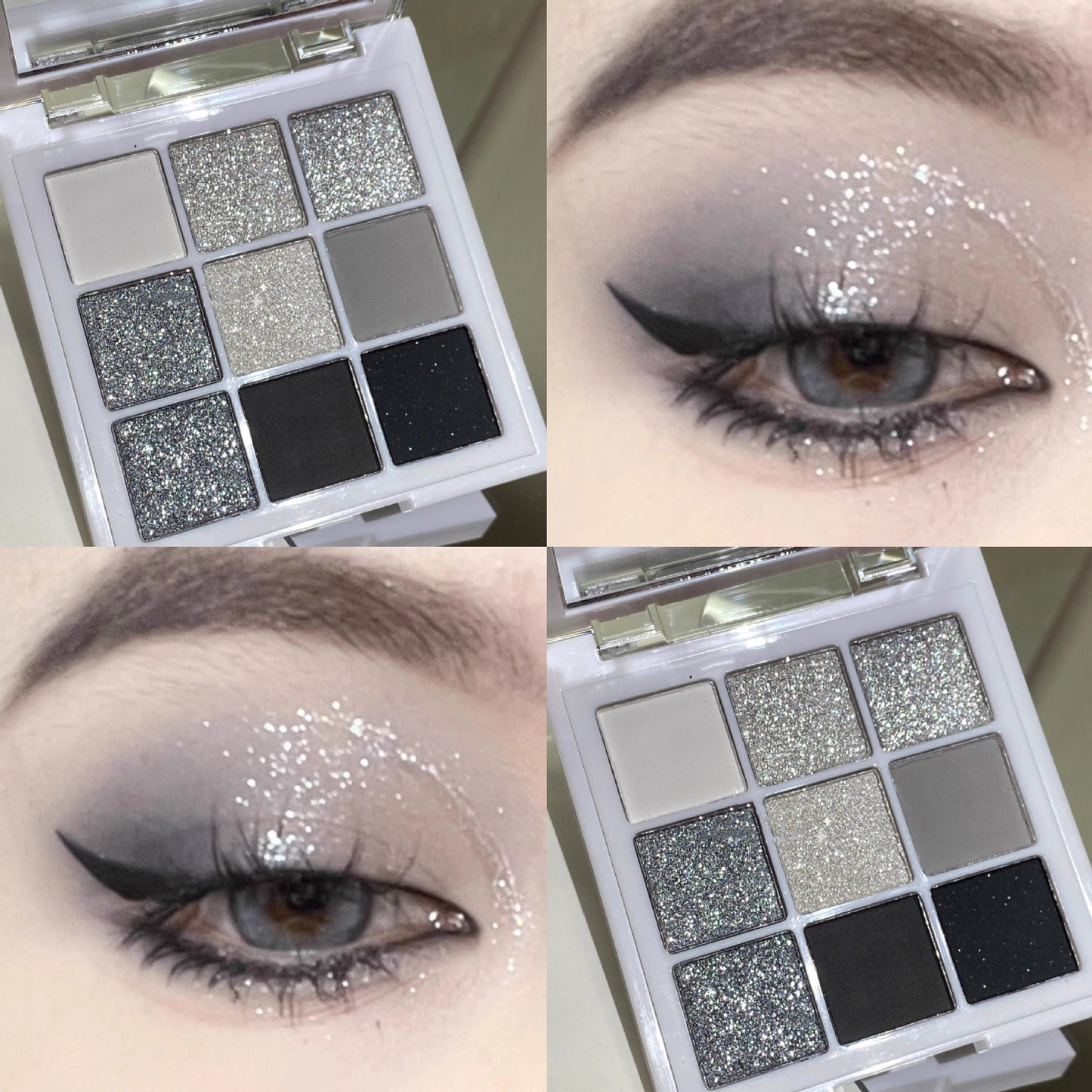 Mataas na anyo Level Smoky Eye Shadow Tray Nine color Matte High Gloss piece Cool gray black eyeshadow