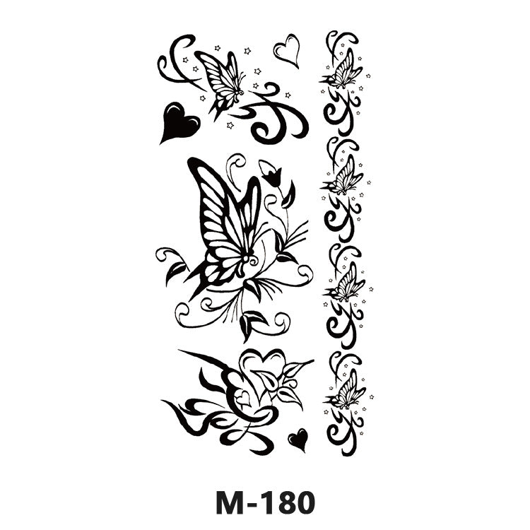Free shipping Tattoo Wholesale New Tattoo Sticker Long Lasting Waterproof Stickers English Alphabet Letters Flowering and Fruiting Color Arm Half Sleeve Simulation Tattoo Sticker