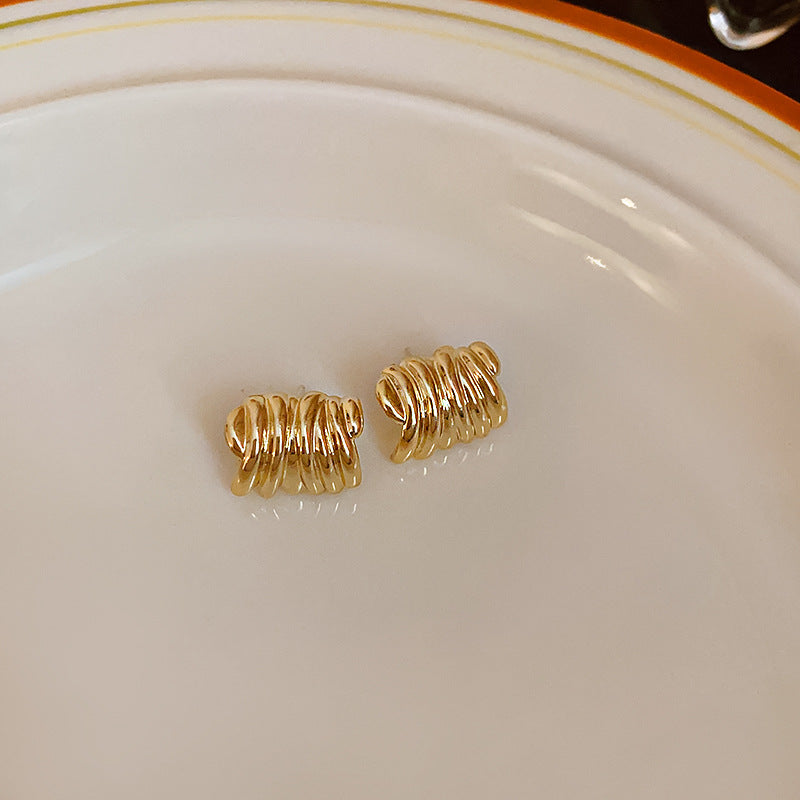 银针金属水滴不规则耳环欧美夸张冷淡风耳钉简约高级感耳饰批发女