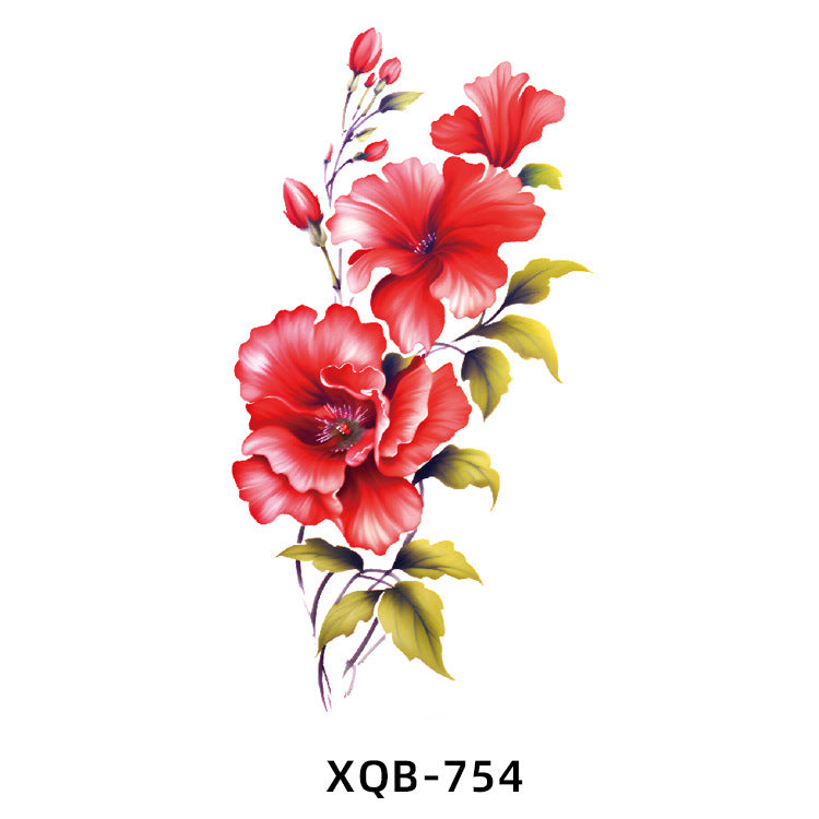 Free shipping Tattoo In Stock Wholesale Small Full Arm Tattoo Sticker Waterproof Sweatproof Tiger Animal Flower Men and Women Black and White, Colored Tattoo Sticker Paper