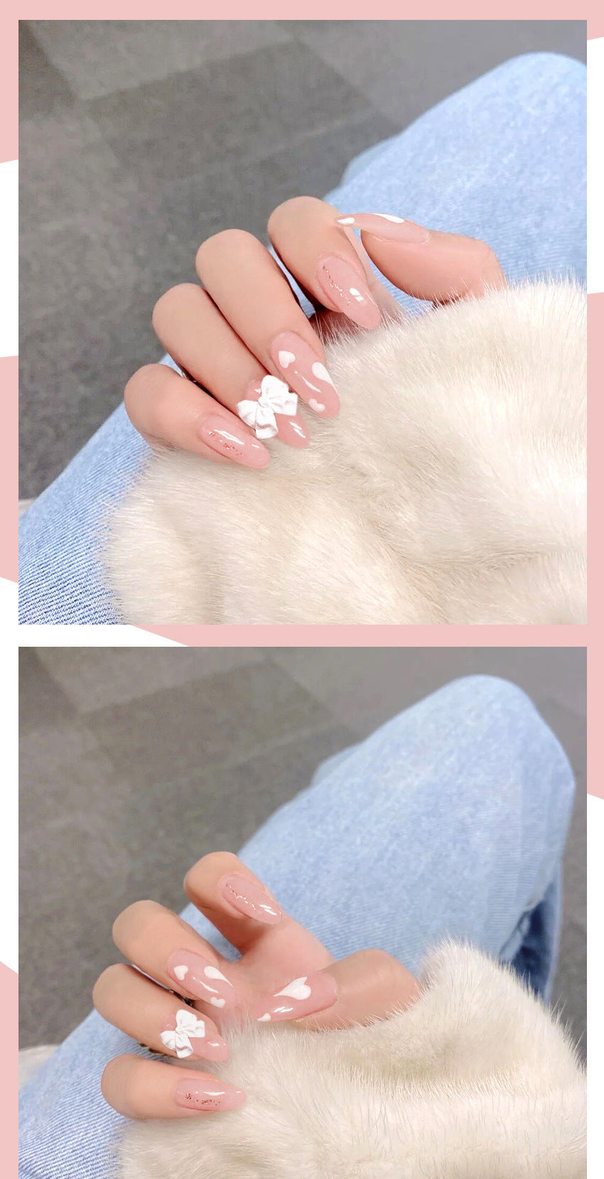 Fashion  nail Wear a Nail Stickers Nail Patch Fake Nails Detachable Bow Nail Tip Nail Sticker X18