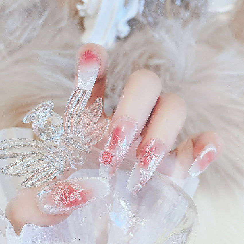 Fashion  nail Internet Celebrity Wearing Nail Art Rendering Fake Nail Patch Detachable Wearing Nail Wholesale 24 Pieces Nail Stickers X73