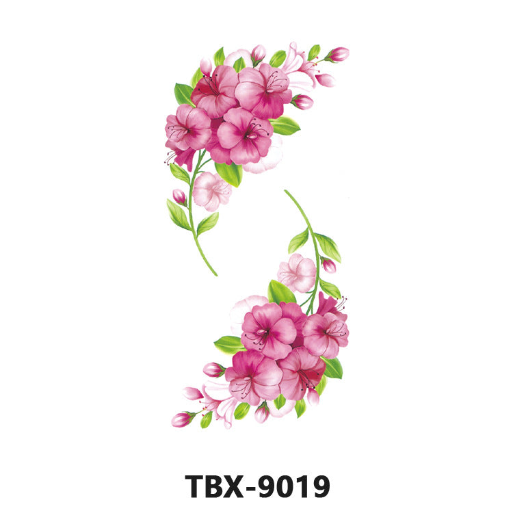Free shipping Tattoo Waterproof Sweatproof Female Flower Tattoo Sticker Paper Plant Flower Party Sexy Rose Peony Plum Tattoo Sticker Tattoo