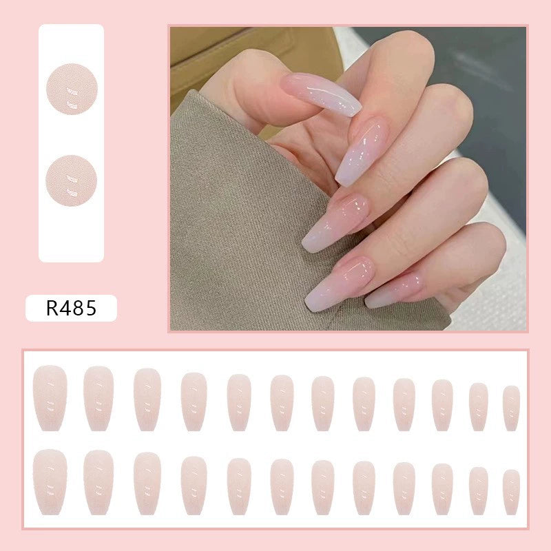 (Hand-made nail) French nail armor long black small fragrance simple white high-grade sense nail piece bride pregnant woman finished product.