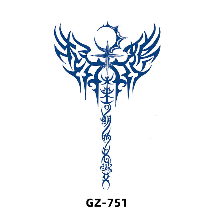 Free shipping Tattoo Cross-Border Herbal Semi-Permanent Tattoo Sticker Men's and Women's Waterproof Sweat-Proof Juice Half Sleeve Real-Proof Tattoo Letter Sticker Tattoo