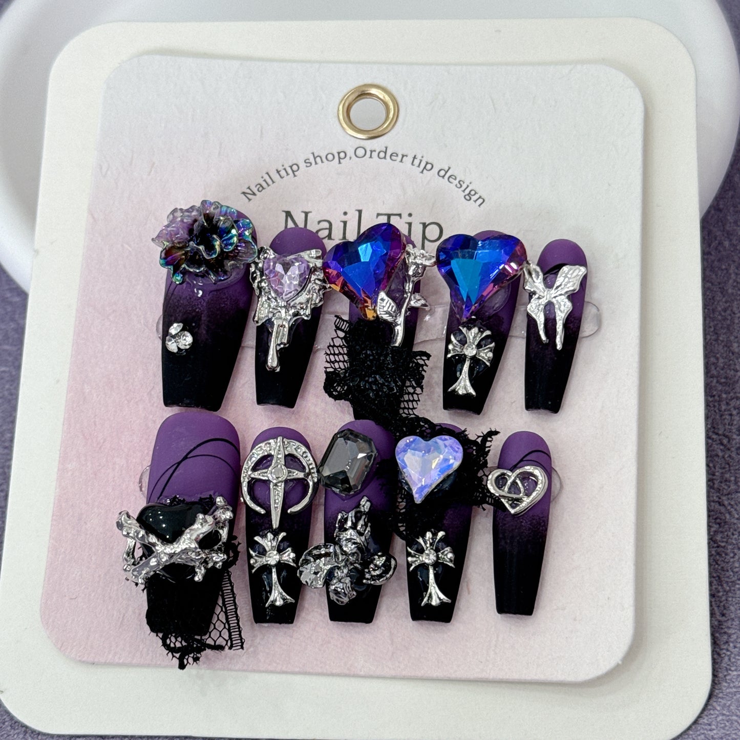 Original Manicure Dark Goth Midnight Opera Sweet Cool Wind Removable Nail Wear Nail Nail Patch