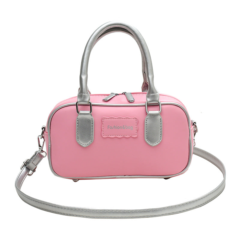 Dopamine Bag Free shipping Tattoo Fashion contrasting color Boston portable small bag women 2024 new spring dopamine Internet celebrity shoulder cross pillow bag