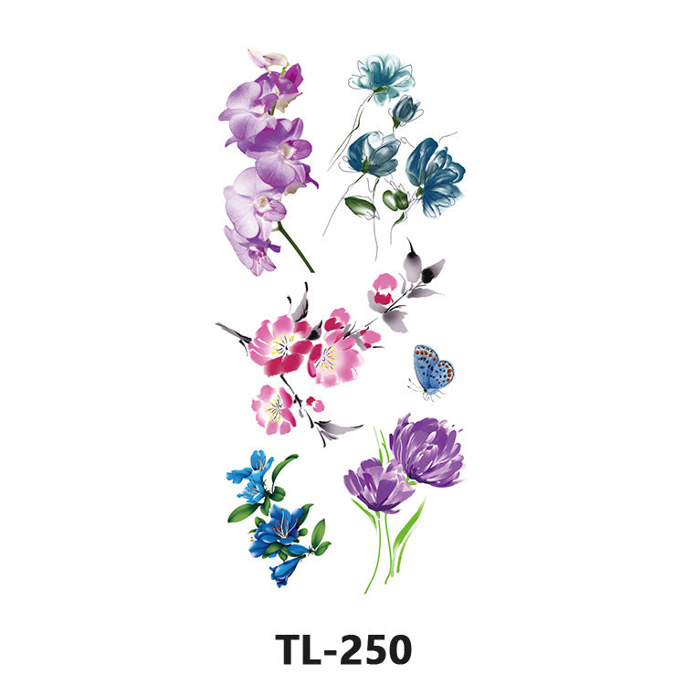 Free shipping Tattoo Waterproof Tattoo Sticker Fresh Flowers Stickers Sexy Plant Tattoo Small Picture Flower Tattoo Sticker in Stock Wholesale