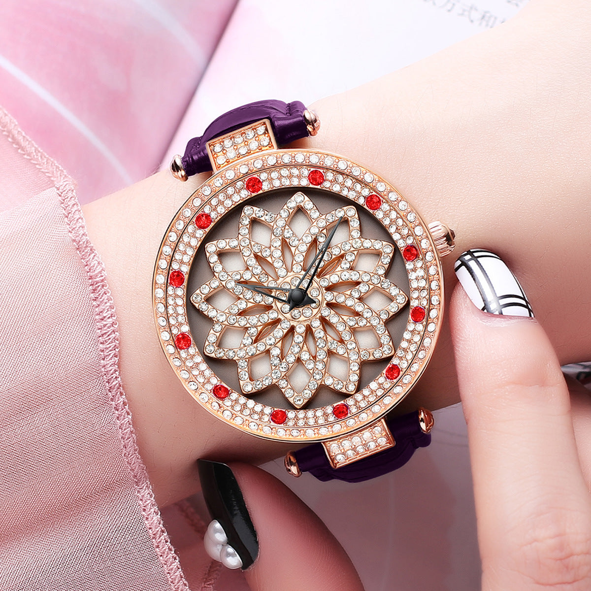 Fashion women's watchYabani Popular Good Luck Comes Women's Quartz Watch Fashion Diamond Waterproof Watch Cross-Border Hot Women's Watch Wholesale