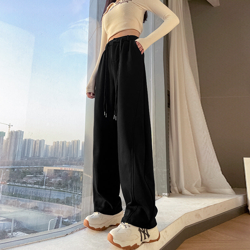 Fashion women's wear New American Style Narrow Banana Pants Women's High Waist Drooping Sports Trousers 2023 Spring and Autumn Straight Casual Pants Wide Leg Pants