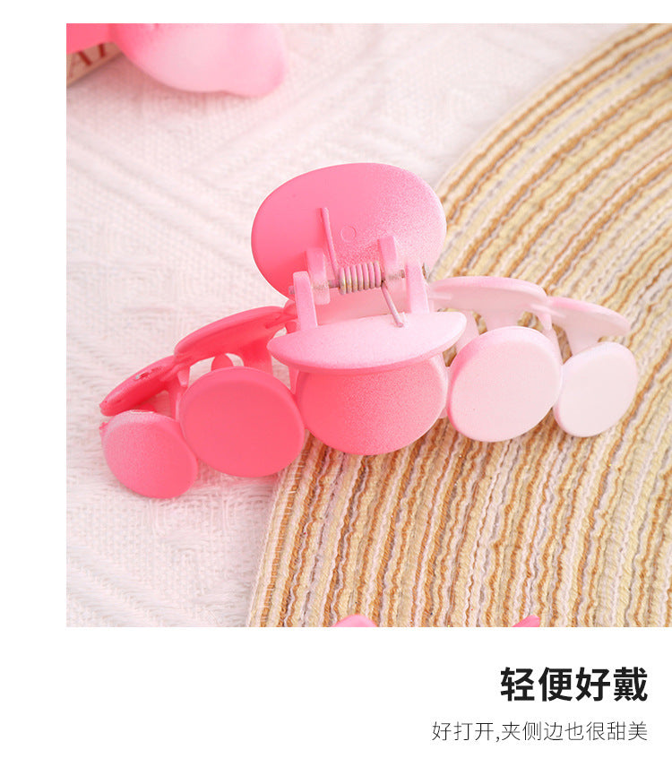 Gradually Varied Pink 8-Piece Set Barrettes Women's Classic Style Shark Clip Accessories Large Hair Volume