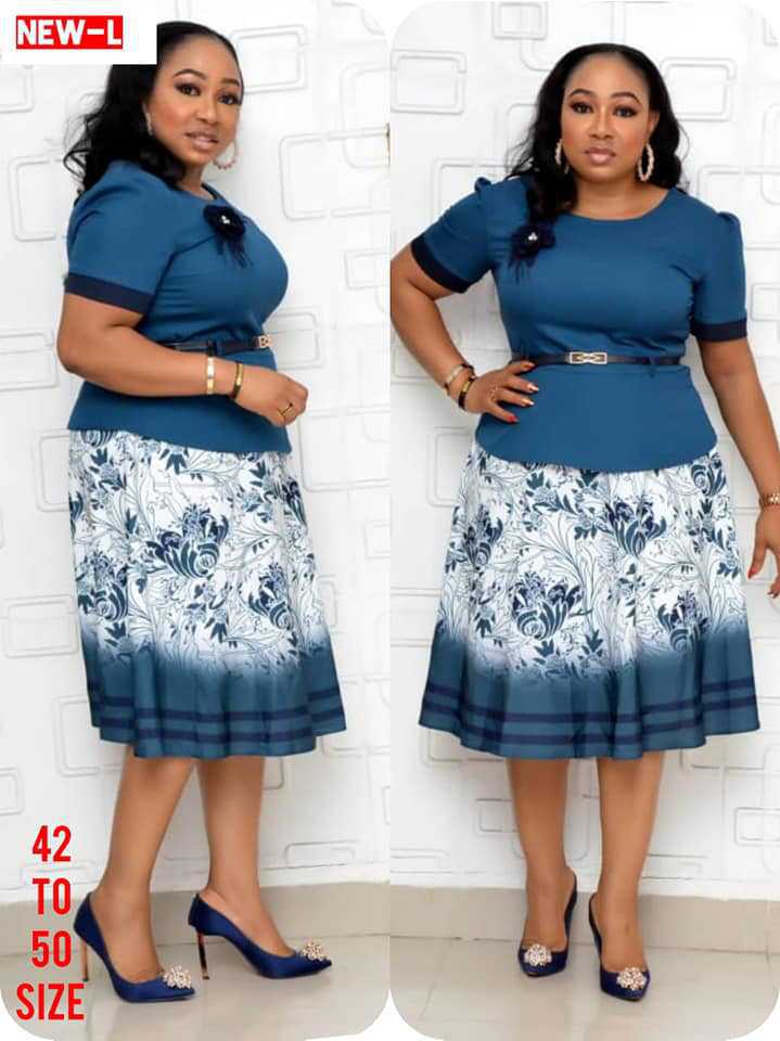 Fashion women's wear 2XL 6XL   plus Size Women's Clothing New round Neck Short Sleeve Wide Hem Printed Stitching Dress Jx024