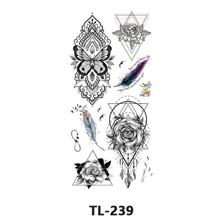 Free shipping Tattoo Factory Wholesale Fresh Tattoo Sticker Men's and Women's Flower Tattoo Stickers in Stock Direct Selling to Map Colorful Flowers