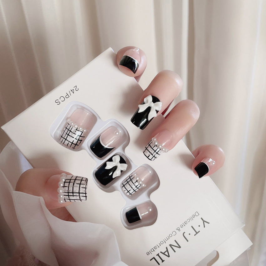 Fashion  nail Bow Wear Armor Removable Nail Patch Nail Sticker Nail Stickers Fake Nails Wearable Nail Stickers X101