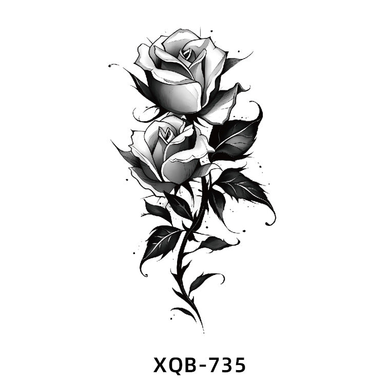 Free shipping Tattoo In Stock Wholesale Small Full Arm Tattoo Sticker Waterproof Sweatproof Tiger Animal Flower Men and Women Black and White, Colored Tattoo Sticker Paper