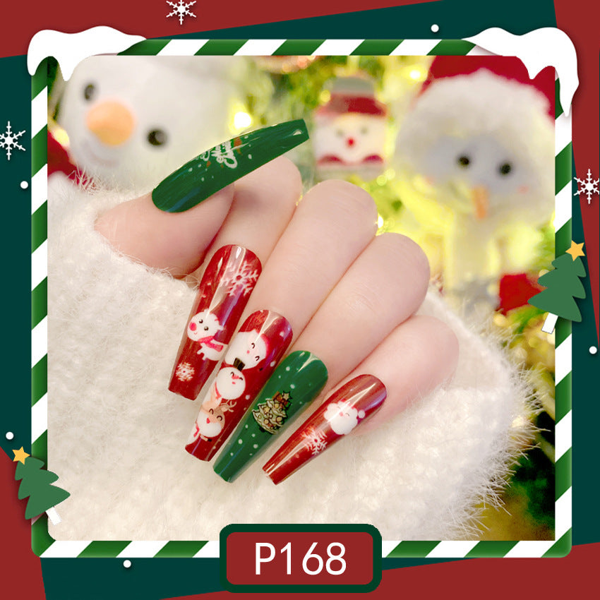 Fashion  nail Christmas New Purple Rabbit Cute Short Finished Nail Beauty Wearable Fake Nails Removable Nail Tip Wearable Armor