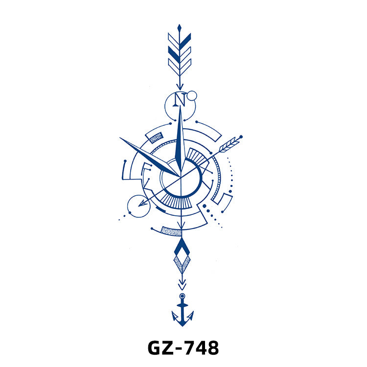 Free shipping Tattoo Cross-Border Herbal Semi-Permanent Tattoo Sticker Men's and Women's Waterproof Sweat-Proof Juice Half Sleeve Real-Proof Tattoo Letter Sticker Tattoo
