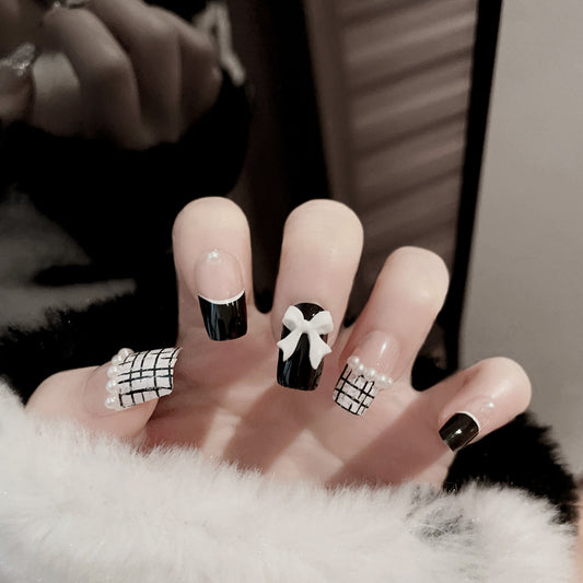 Fashion  nail Bow Wear Armor Removable Nail Patch Nail Sticker Nail Stickers Fake Nails Wearable Nail Stickers X101