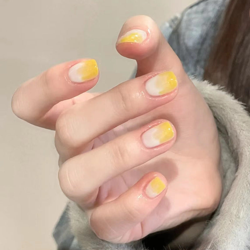 芝芝芒芒穿戴甲简约指甲贴片渐变美甲片晕染假指甲美甲贴片成品甲