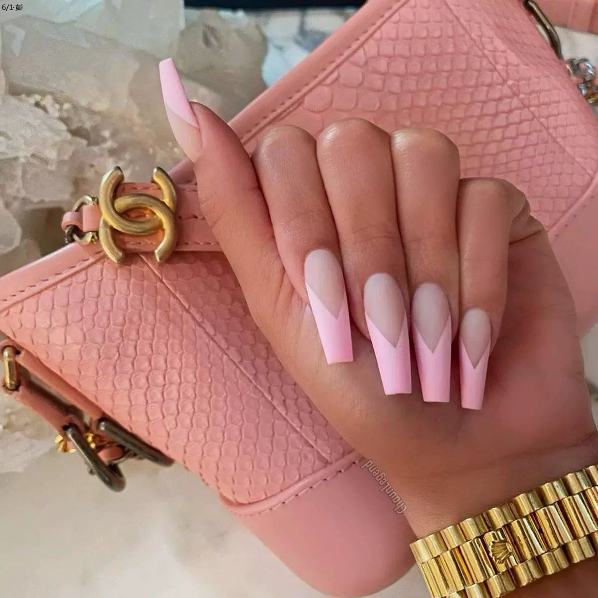 (Hand made nail) European and American style ballet long style nail patch fake nail product nail patch detachable and reusable for wearing nails