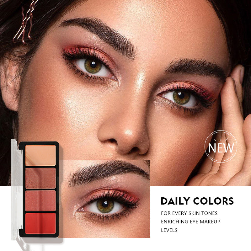 China Factory Direct supply Pudaier four-color Eyeshadow Earth Pearl Matte Gloss Eyeshadow tray (already matched color)