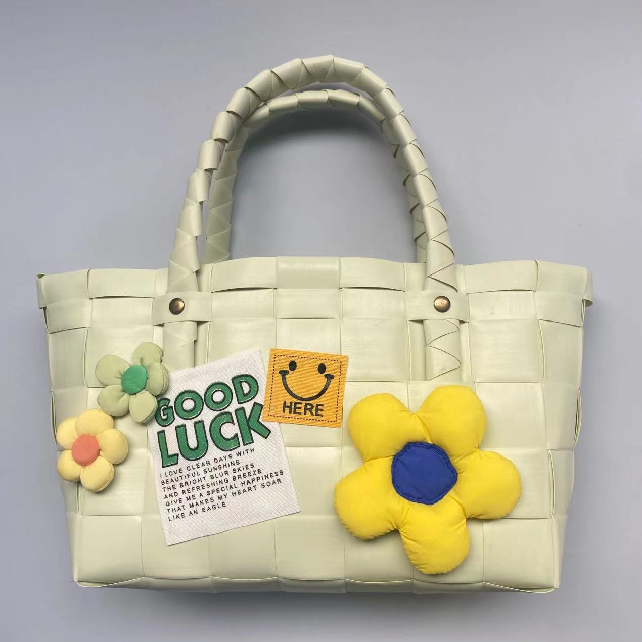 Dopamine Bag Free shipping Tattoo New Fashion Dopamine Handbag Woven Bag Tote Bag Gift Bag Women's Bag