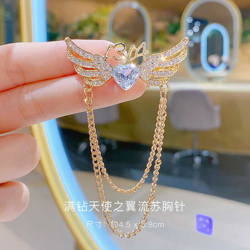 配饰胸针韩国新款时尚高档胸针女水钻丝巾扣防走光扣水晶胸花别针珍珠饰品