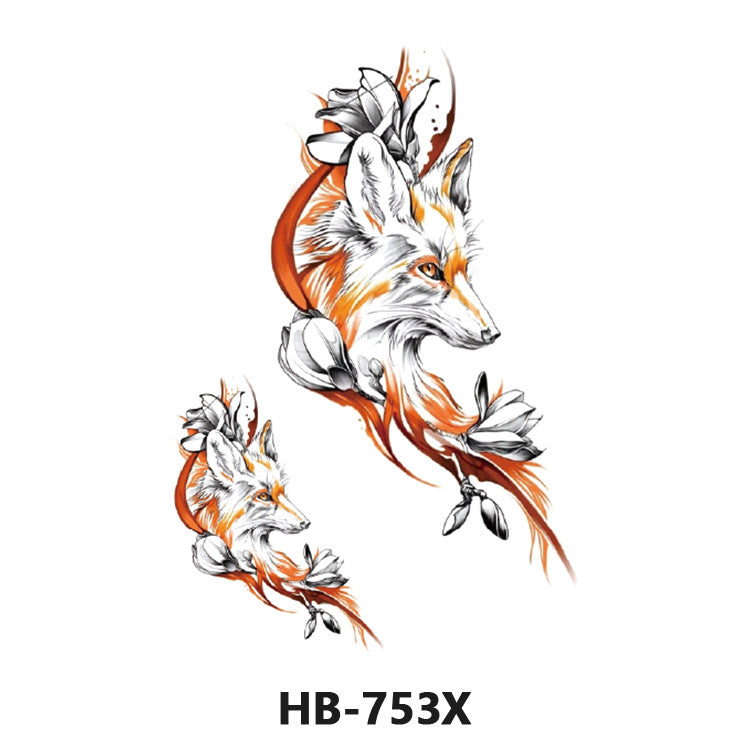 Free shipping Tattoo Wholesale Flower Arm Rose Half Sleeve Black and White Thigh Waterproof Fox Animal Dark Internet Celebrity Scar Covering Tattoo Sticker