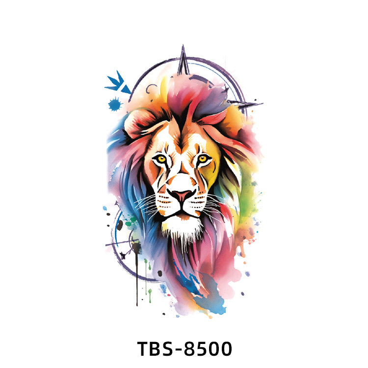 Free shipping Tattoo New Small Full Arm Tattoo Sticker Half Sleeve Tiger Lion Animal Arm Waterproof and Durable Cross-Border European and American Tattoo Sticker Paper