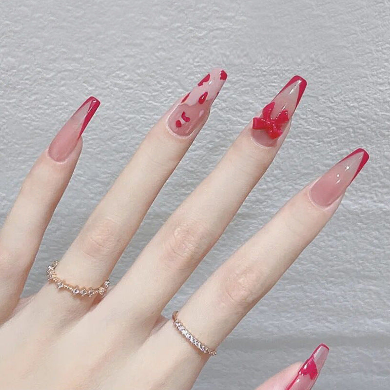 Fashion  nail Wearing Nail Nail Stickers Nail Patch Fake Nails Detachable Bow Nail Nail Sticker X22