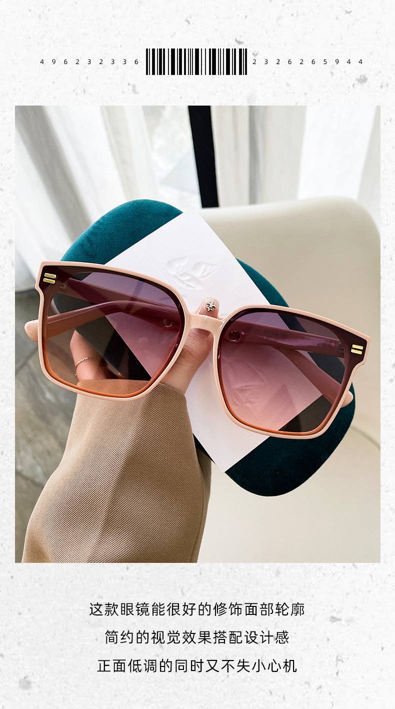2024 New Mi Nail Square Large Frame High end Sunglasses with Small Red Book, Skinny Appearance, Sunshade for Men and Women Sunglasses Trend