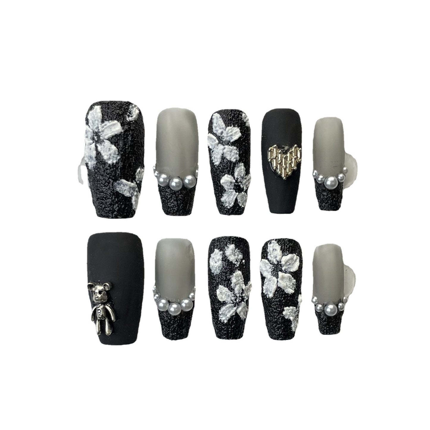 (Manual light therapy) Black Rose Nail (reusable)