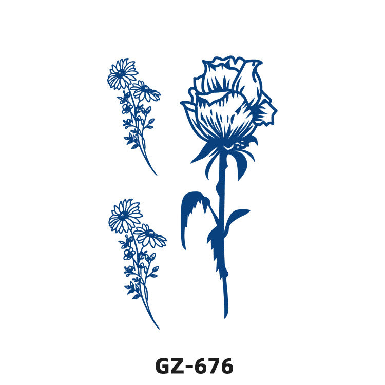 Free shipping Tattoo Herbal Juice Tattoo Sticker Semi-Permanent Fresh Plant Long-Lasting Simulation Stickers Tattoo Waterproof Non-Reflective Men and Women