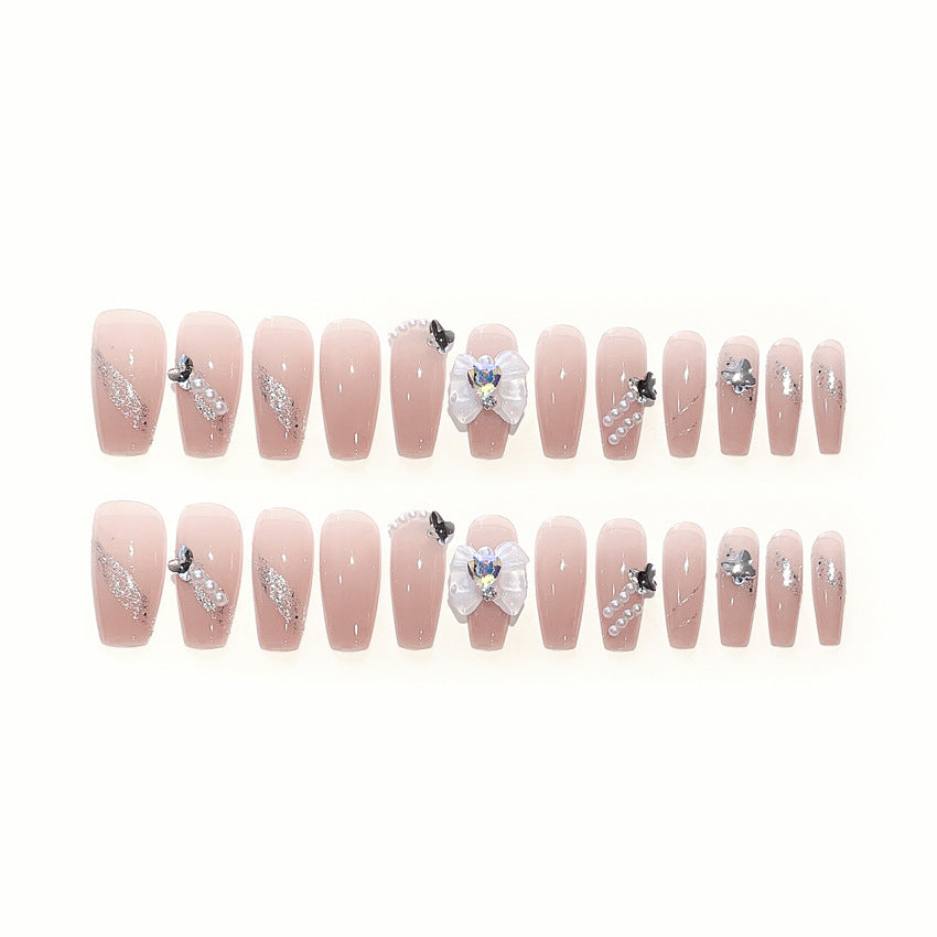 Fashion  nail New Nail Beauty Wear Nail Ins Advanced Pure Desire Wind Nail Patch Wear Nail Bow Nail Stickers A30