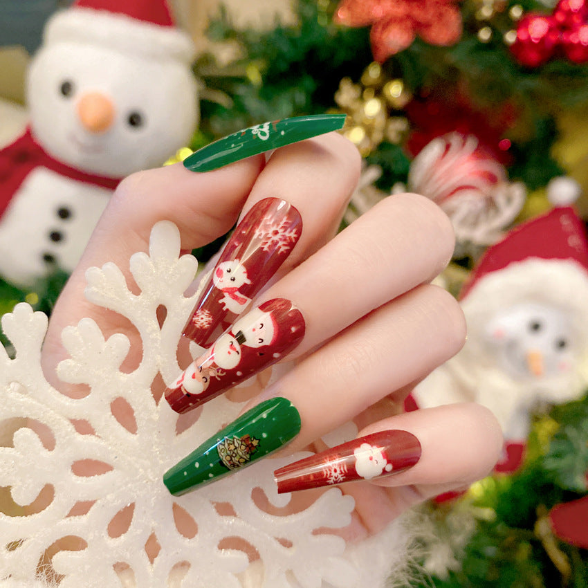 Fashion  nail New Christmas Wear Armor Cross-Border Fake Nails Wear Nail Stickers Nail Tips Wholesale Nailsp168