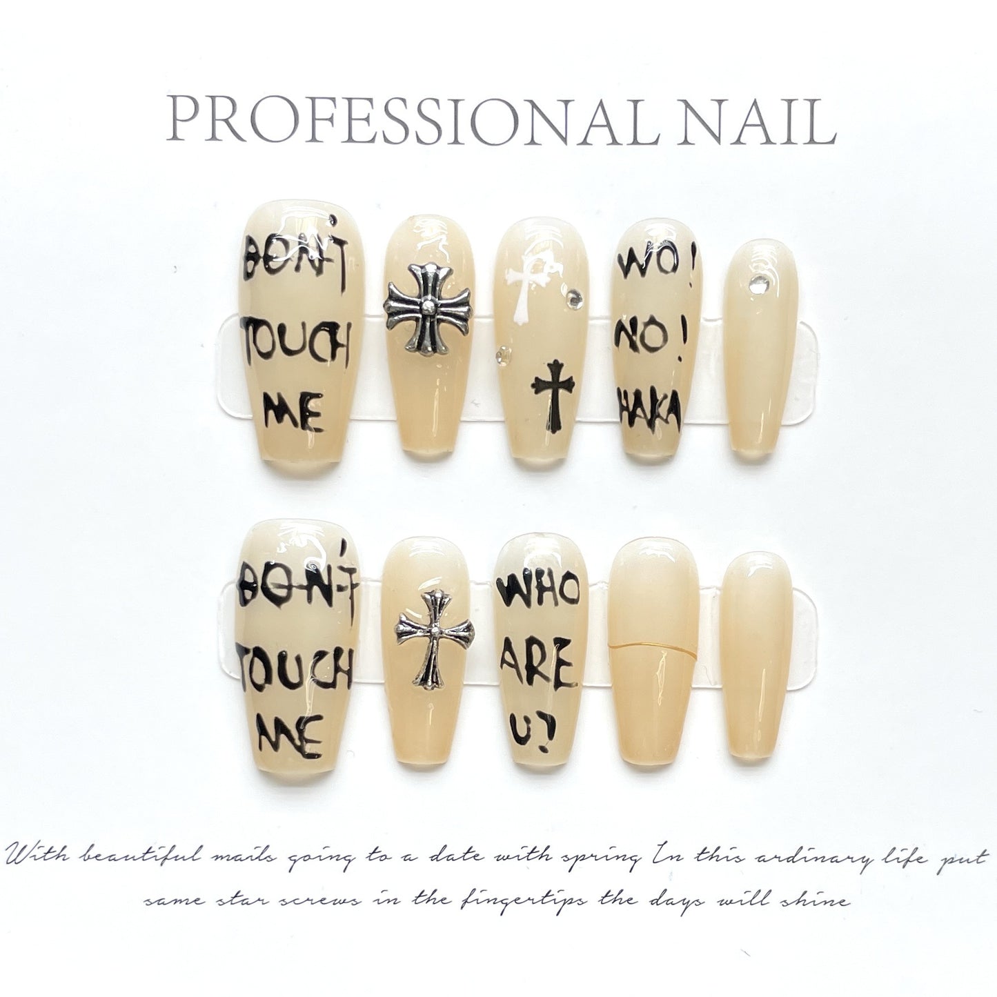 (reusable nail)Hot selling handmade nail art New Year gift, new butterfly cherry plaid nail art, wearing nail, handmade nail art, long style