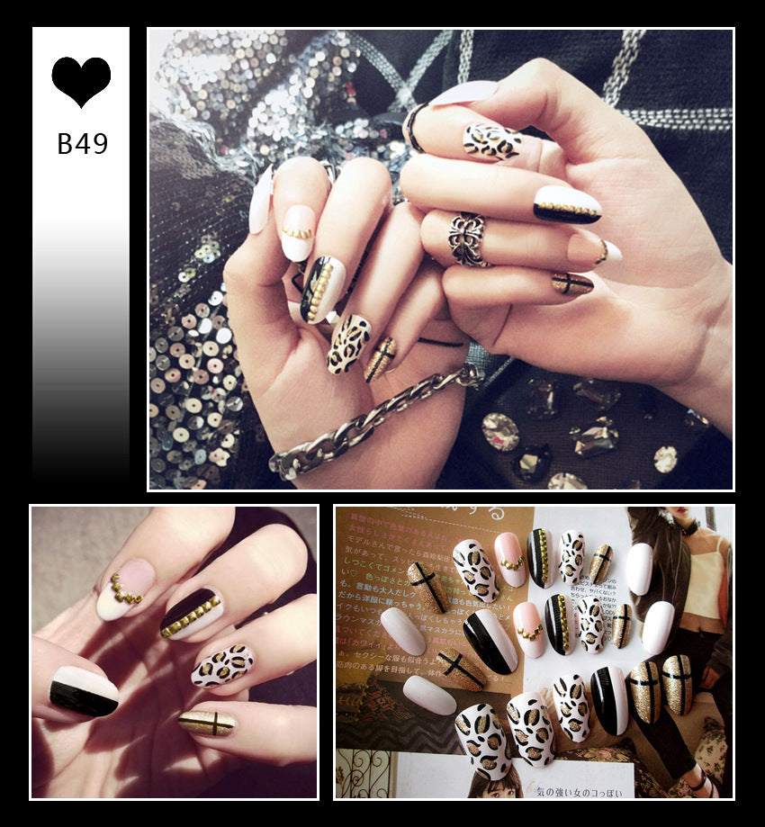 Fashion  nail Tina Wear Fake Nails Manicure Bridal Patch 24 Pieces Fake Nails Waterproof Nail Shaped Piece Collection