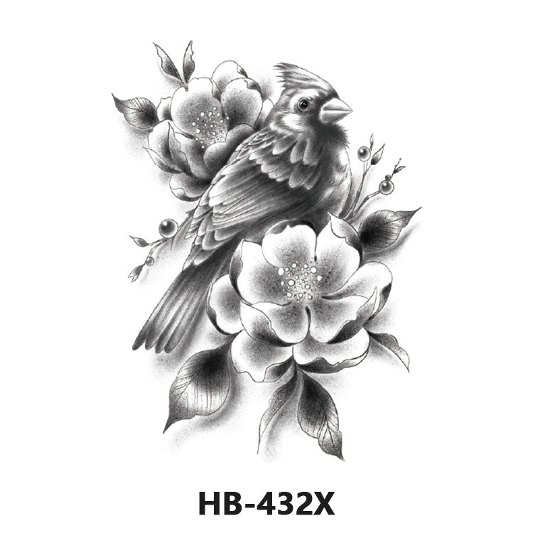 Free shipping Tattoo In Stock Cross-Border Factory Wholesale New Half Sleeve Tattoo Sticker Black Animal Skull Waterproof Tattoo Men and Women Tattoo