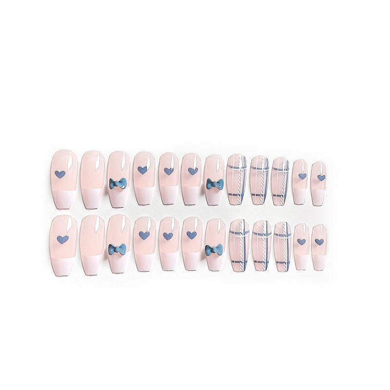 Fashion  nail Wear a Nail Stickers Nail Patch Fake Nails Removable Love Heart Bow Tie a Nail Sticker Y29