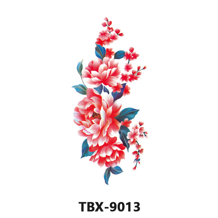 Free shipping Tattoo Waterproof Sweatproof Female Flower Tattoo Sticker Paper Plant Flower Party Sexy Rose Peony Plum Tattoo Sticker Tattoo