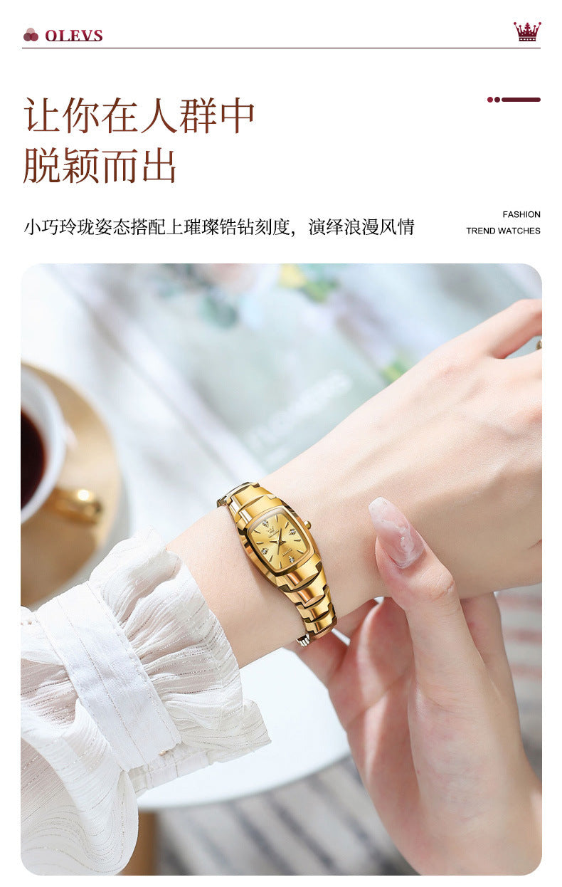 Women's fashion watch Oulishi brand new tungsten steel quartz watch women's watch fashion women's watch women's watch