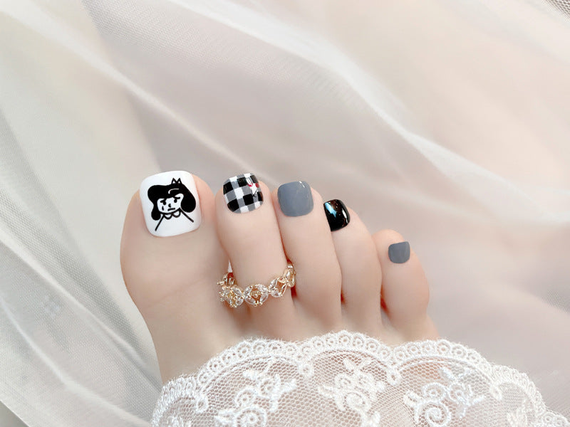Fashion  nail Fresh Manicure Wear Nail Ins Cute Girl Mori Style Nail Patch Toe Nail Toe Nail Manicure J9
