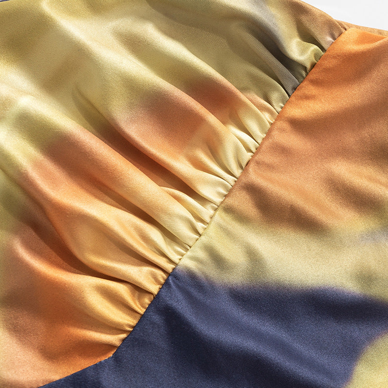 Fashion women's wear M22sk531 Autumn New 2024 High Waist Sheath Print Pleating Casual Fashion   Women's Skirt