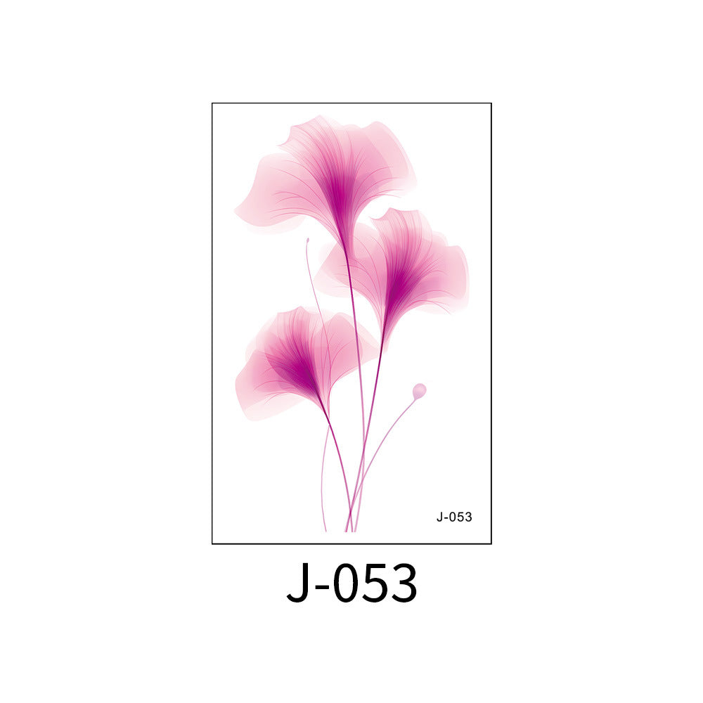 Free shipping Tattoo Colorful Flower Tattoo Sticker Disposable Waterproof Hand Back Clavicle Chest European and American Scar Covering Fresh Tattoo Sticker Paper