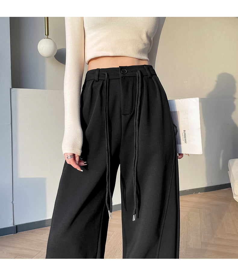 Fashion women's wear New American Style Narrow Banana Pants Women's High Waist Drooping Sports Trousers 2023 Spring and Autumn Straight Casual Pants Wide Leg Pants