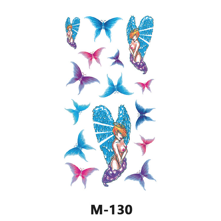 Free shipping Tattoo Sticker Tattoo Tattoo Sticker Simulation English Tattoo Sticker Paper Flower Colorized Butterfly Water Transfer Sticker Sweatproof and Waterproof Wholesale