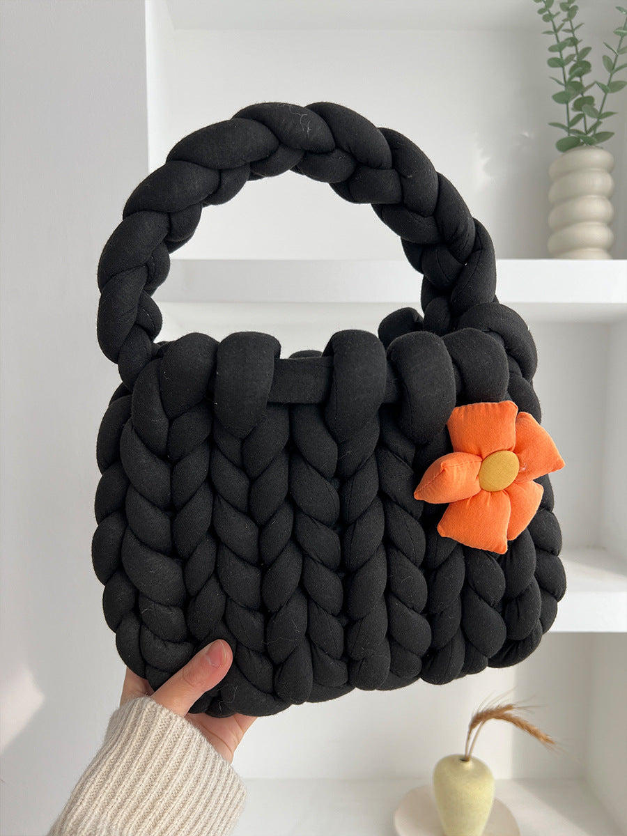 Dopamine Bag Free shipping Tattoo Dopamine flower Icelandic wool bag DIY hand-woven bag thick wool material bag hand-woven homemade women's bag