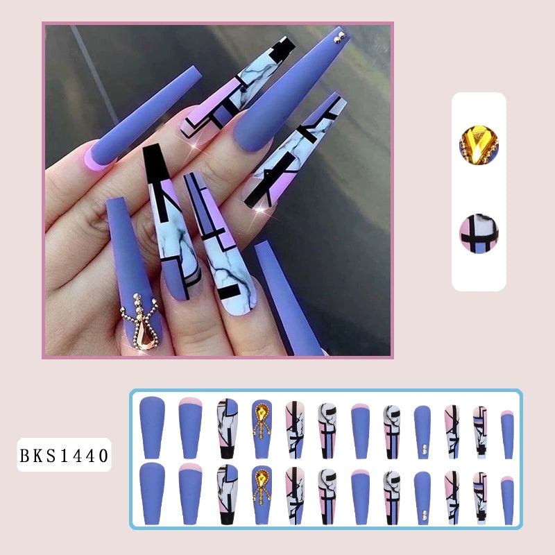 (Hand made nail) Nail pieces, wearing nail pieces, long cross-border nail products, fake nails, European and American wearing nail nails